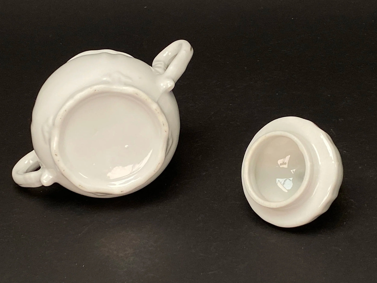 Classic Sugar Bowl with lid, Japanese Small pitcher, Made in Japan, Vintage porcelain White w/Gold Gilt