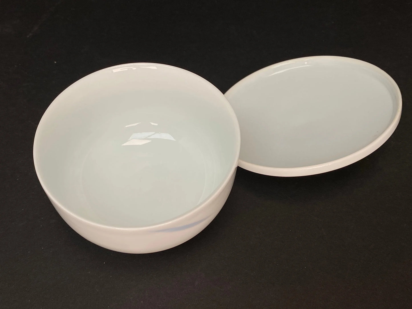 Handmade Custard Bowl High quality lidded Savory Egg bowl, Made in Japan, thin porcelain, White, Elegant Floral Pattern