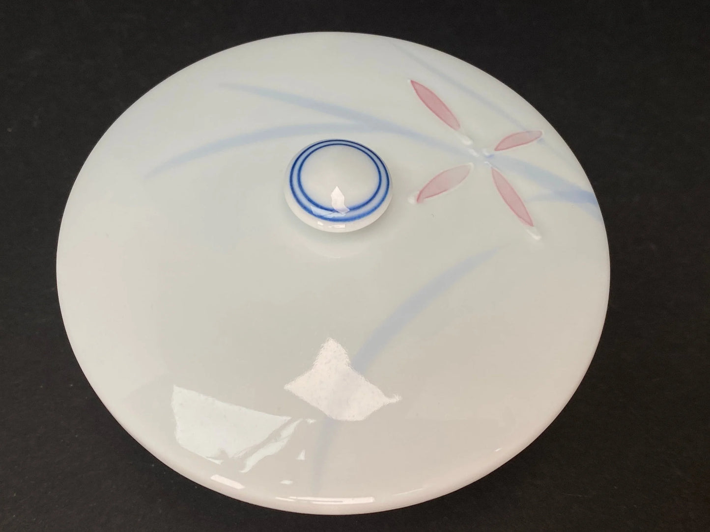 Handmade Custard Bowl High quality lidded Savory Egg bowl, Made in Japan, thin porcelain, White, Elegant Floral Pattern