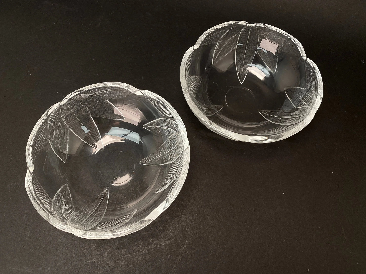 Japanese PAIR of Glass Bowls, dessert Bowls, Snack Bowls Unbox Dia 5.5", OPEN BOX, Made in Japan