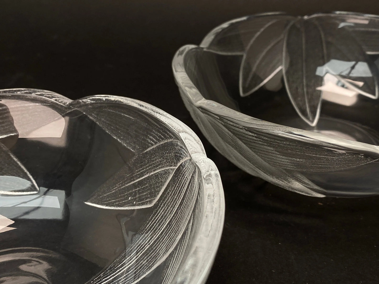 Japanese PAIR of Glass Bowls, dessert Bowls, Snack Bowls Unbox Dia 5.5", OPEN BOX, Made in Japan
