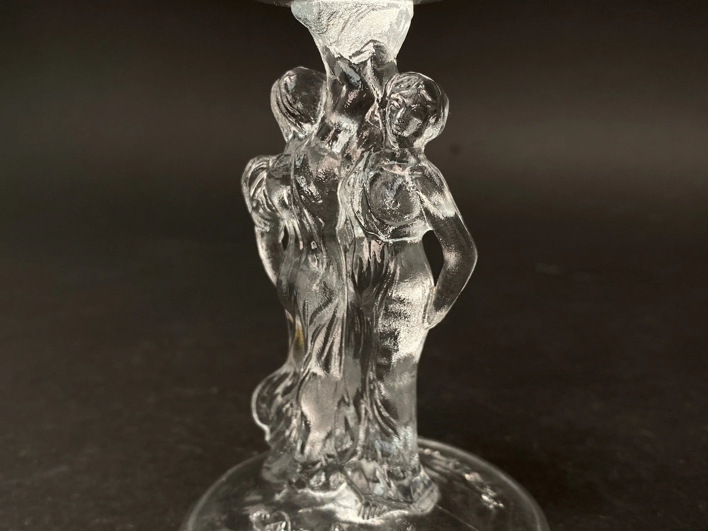 Japanese wine Goblet with couple design Wine Glass, Mint Condition
