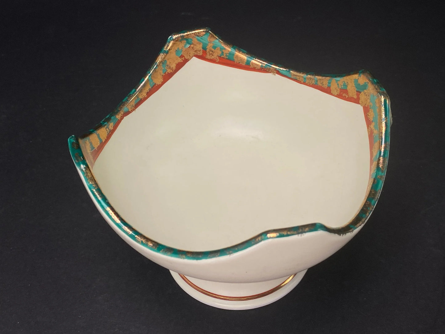 Japanese ceramic Goblet Wine Cup, by Otoemon, White Standing Bowl, Art Pottery, Drink ware,Japanese Vintage