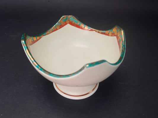 Japanese ceramic Goblet Wine Cup, by Otoemon, White Standing Bowl, Art Pottery, Drink ware,Japanese Vintage