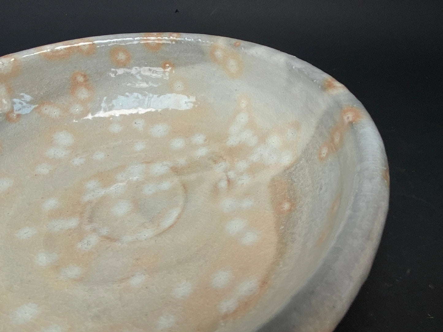 Hagi yaki ware Big Bowl, W8", w/co-box, Tenryu kiln, Made by Michie,  Japanese Art Pottery, Sencha utensil