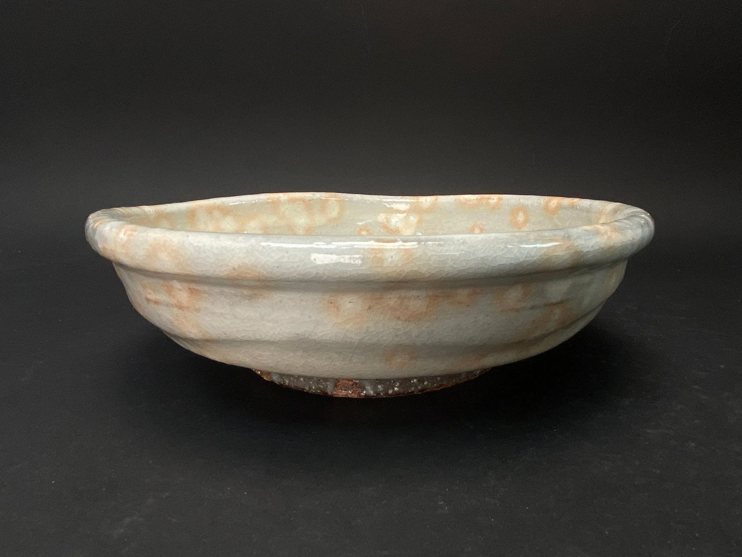Hagi yaki ware Big Bowl, W8", w/co-box, Tenryu kiln, Made by Michie,  Japanese Art Pottery, Sencha utensil