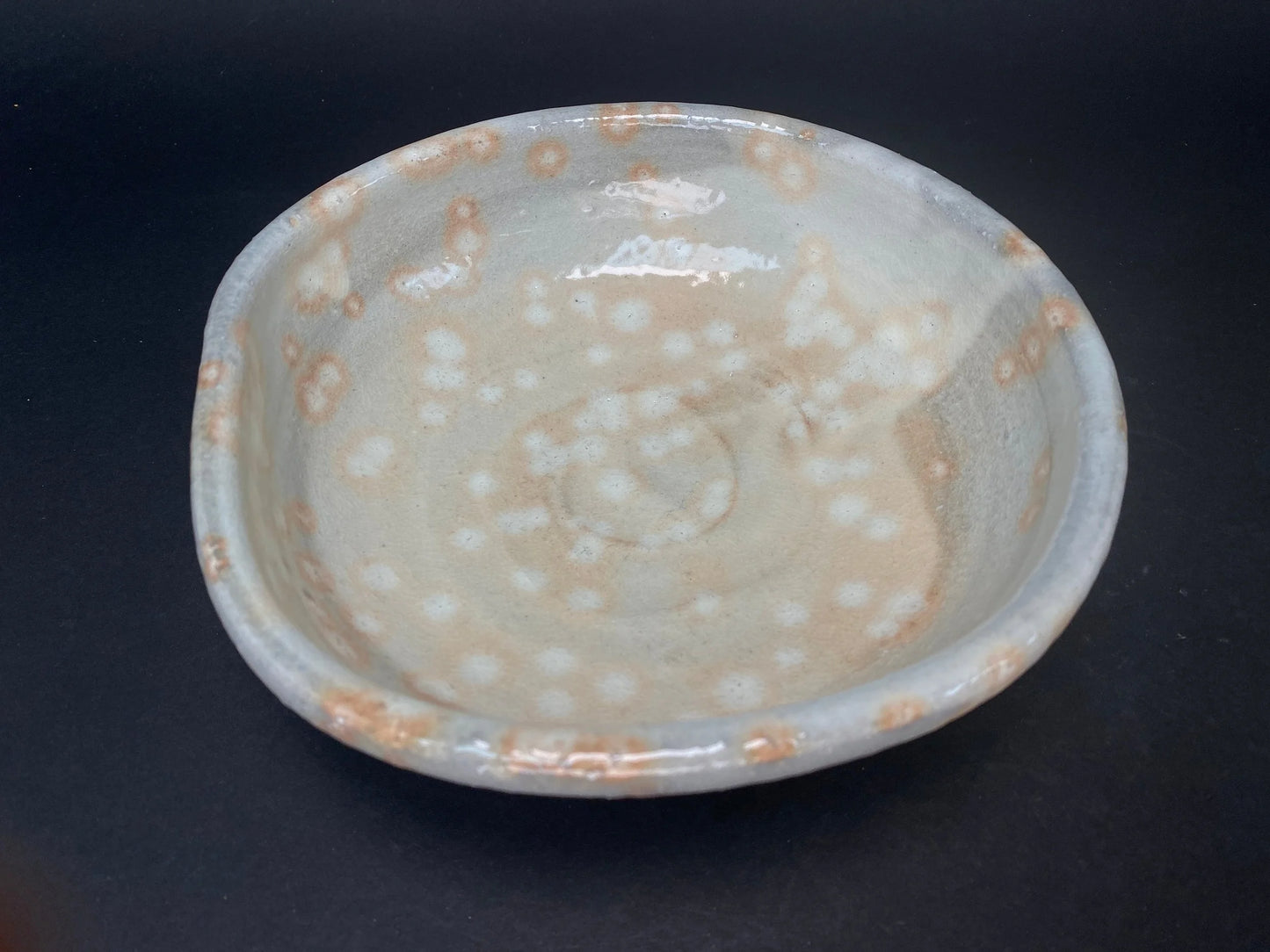 Hagi yaki ware Big Bowl, W8", w/co-box, Tenryu kiln, Made by Michie,  Japanese Art Pottery, Sencha utensil
