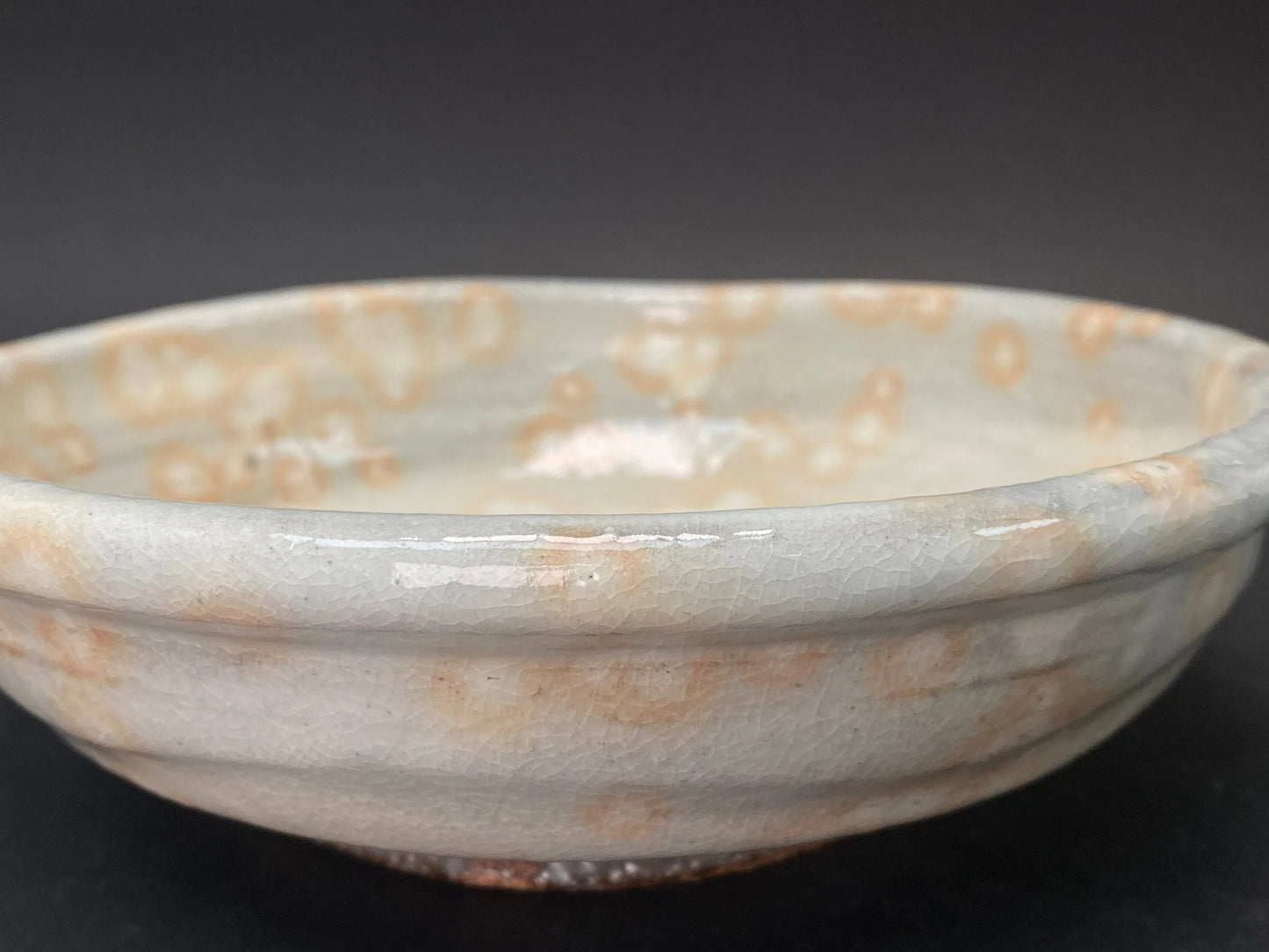Hagi yaki ware Big Bowl, W8", w/co-box, Tenryu kiln, Made by Michie,  Japanese Art Pottery, Sencha utensil