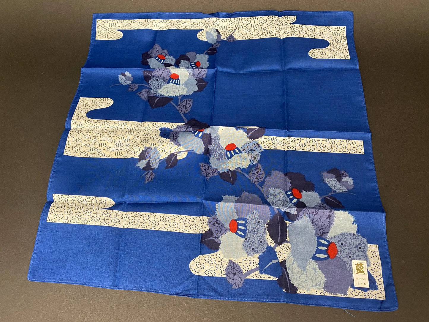 Fukusa Cotton, Japanese square Kerchief & Bag, High-Class Cloth Kimono Fabric, Open Box, Hyakunin Isshu Karuta pattern
