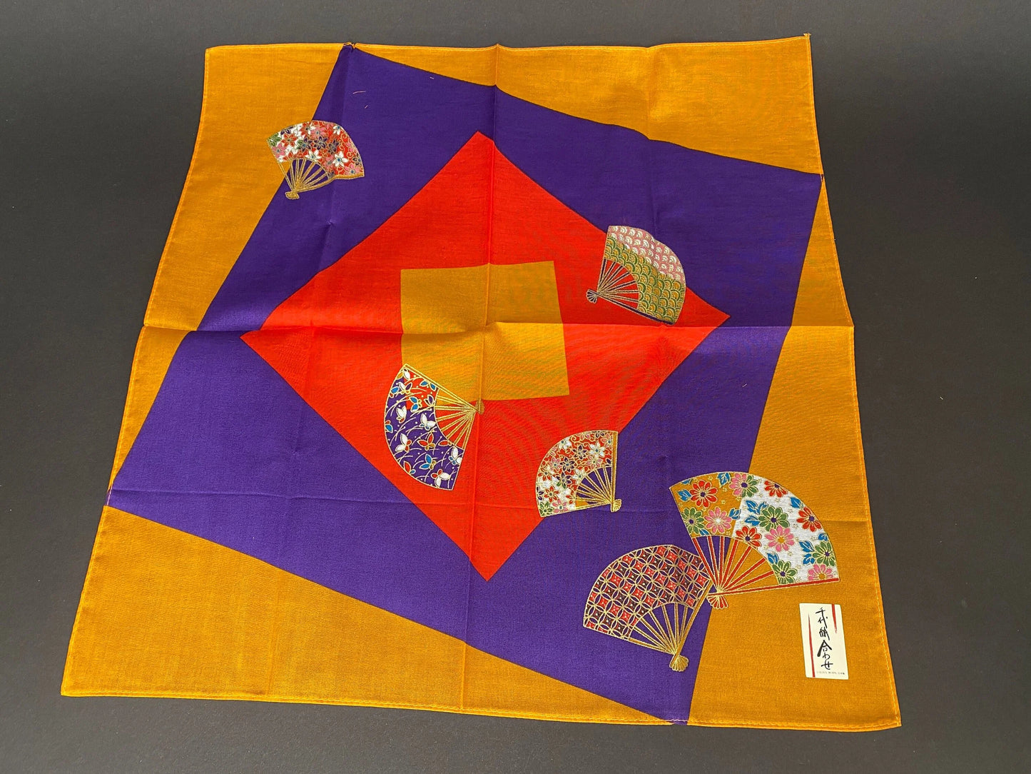 Fukusa Cotton Japanese square Kerchief, Japanese High-Class Cloth Kimono Fabric, Open Box