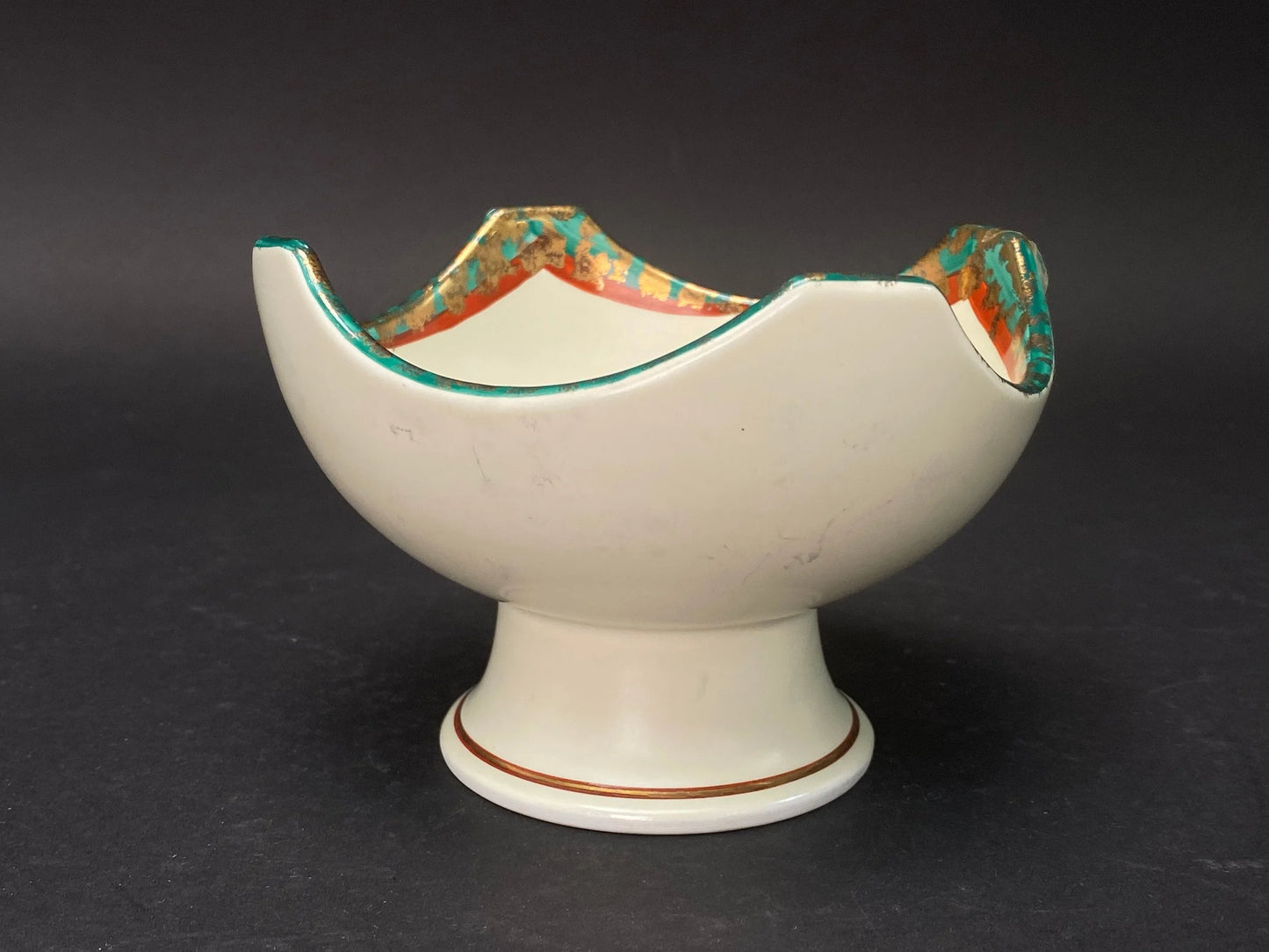 Japanese ceramic Goblet Wine Cup, by Otoemon, White Standing Bowl, Art Pottery, Drink ware,Japanese Vintage