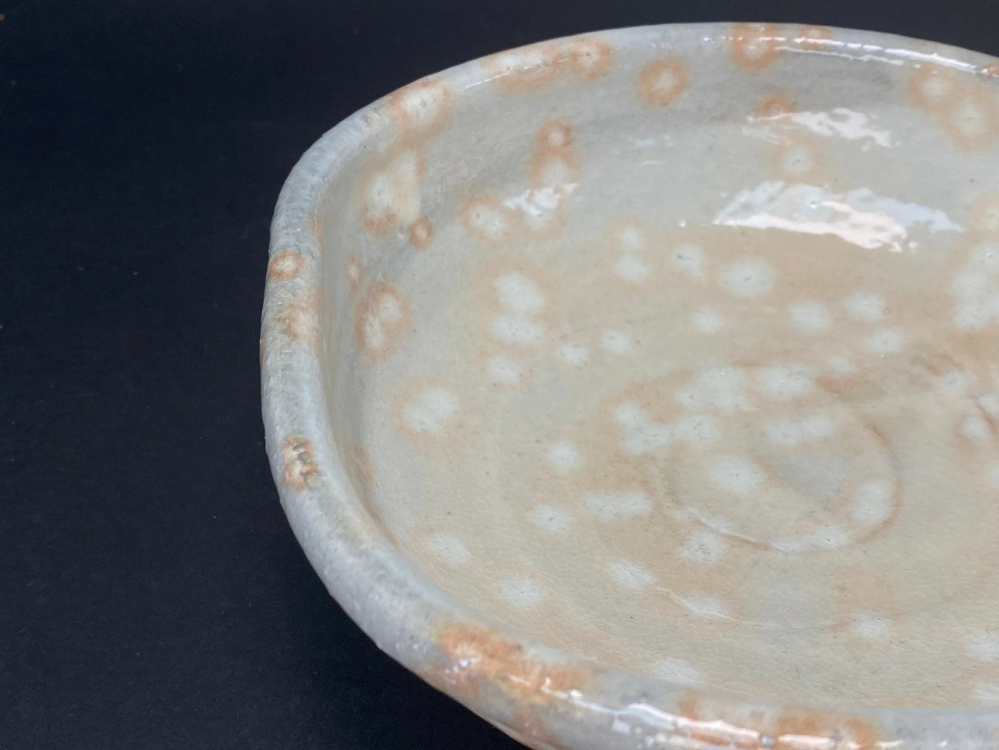 Hagi yaki ware Big Bowl, W8", w/co-box, Tenryu kiln, Made by Michie,  Japanese Art Pottery, Sencha utensil