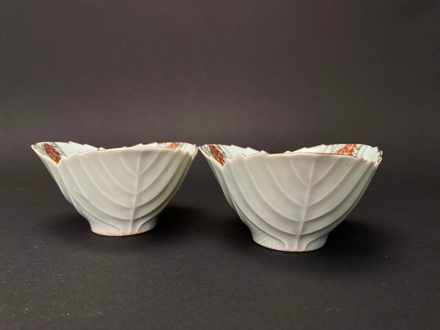 PAIR New Japanese light Blue Leaf Bowls, Assorted dipping bowl, Salad and Dessert,Japan Vintage