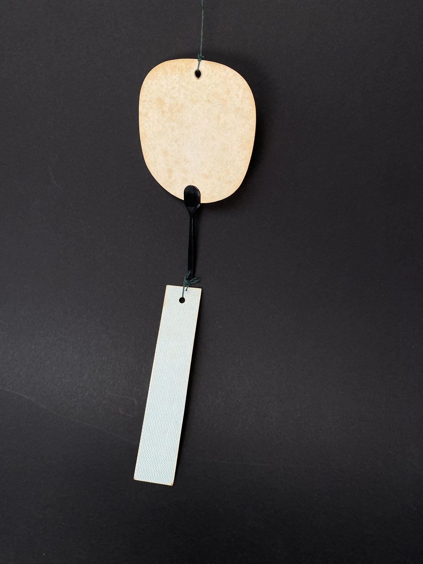 Japan Iron hanging Wind Chime Bell, Zen Furin Bell chime with Paper Tag, Garden Decor, Outdoor Japanese Bell, Meditation Sound, VTG