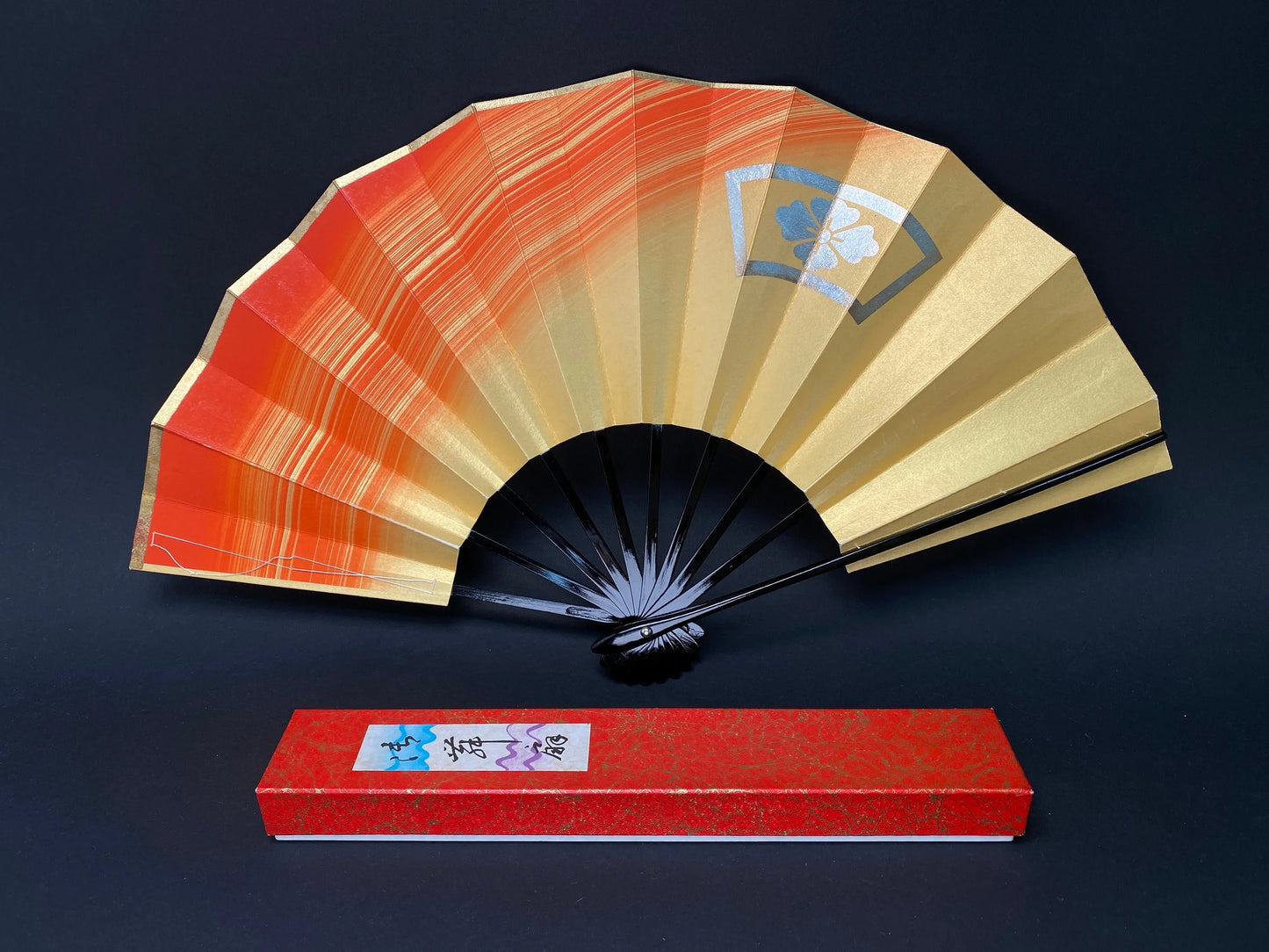 Japanese Lacquer Folding Fan: Traditional Sensu Dance Ougi, Mai Ogi - 11.5"