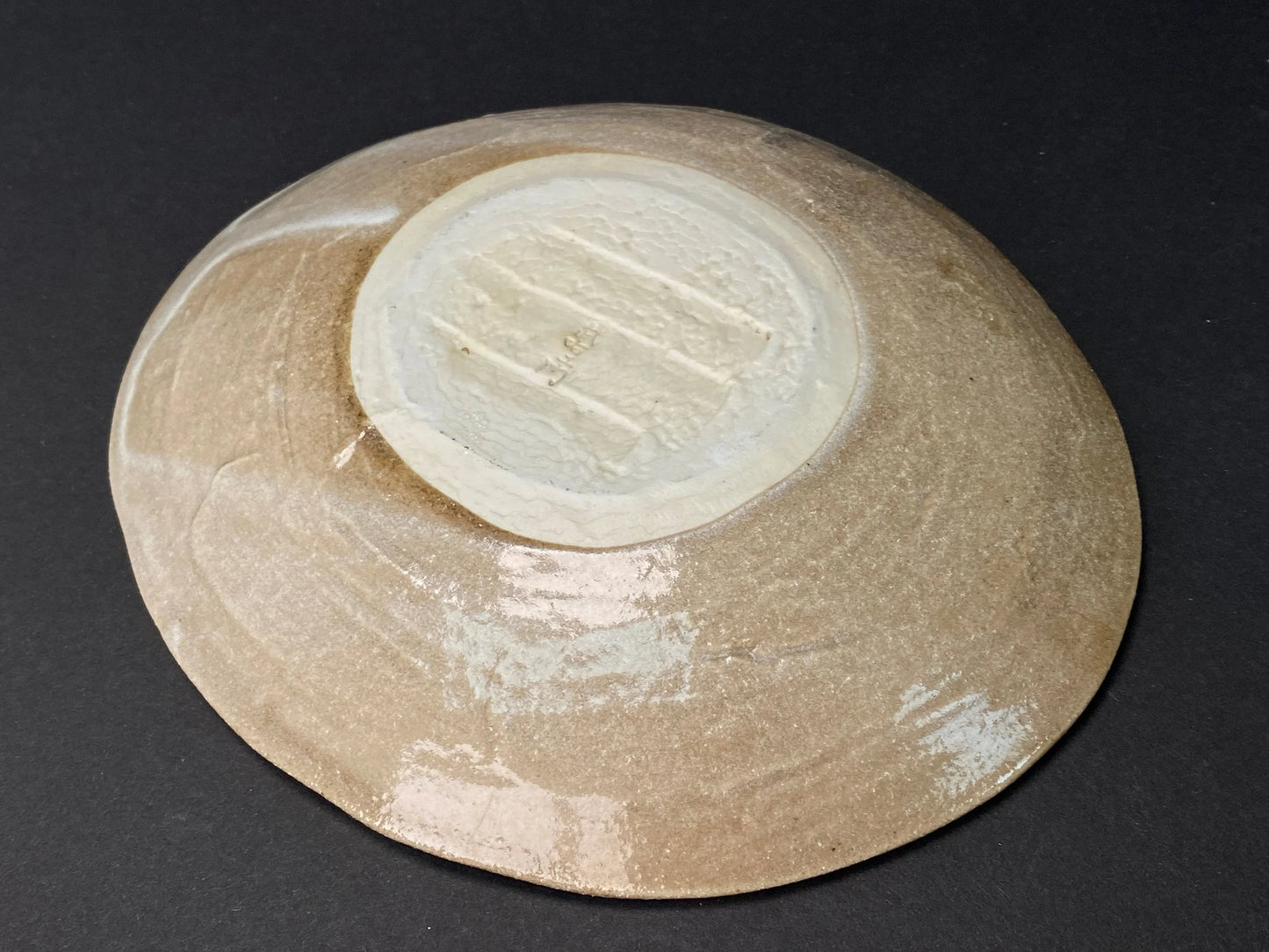 Japanese Art Dish signed, Buemon Big Plate Trinket 7.5” , tree pattern design, OPEN BOX