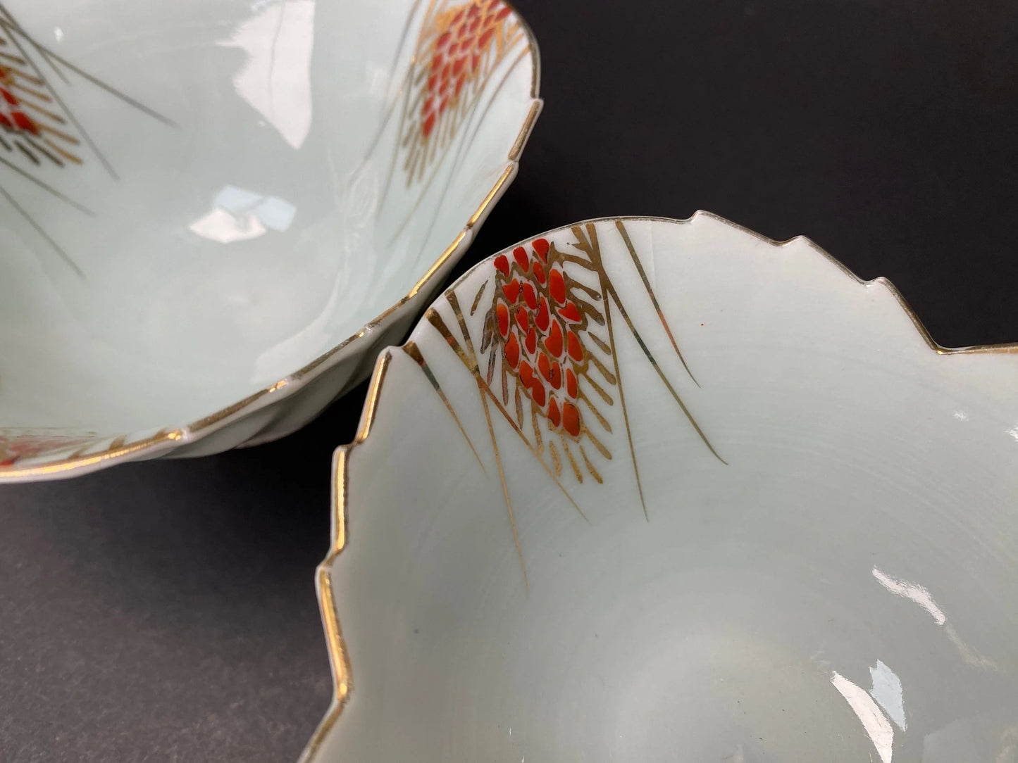 PAIR New Japanese light Blue Leaf Bowls, Assorted dipping bowl, Salad and Dessert,Japan Vintage