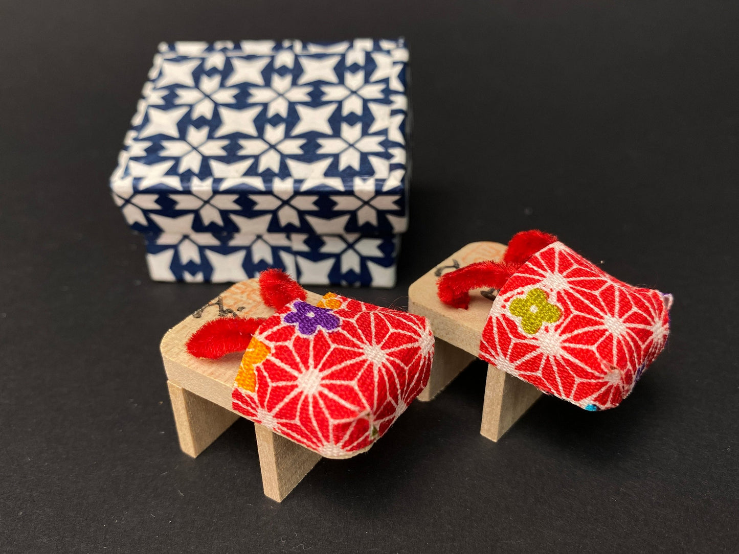 Japanese Traditional ornament, wooden box, lucky Oban Koban, Geta Ornament, Stainless Fork, 5 Cup Mat, Made in Japan