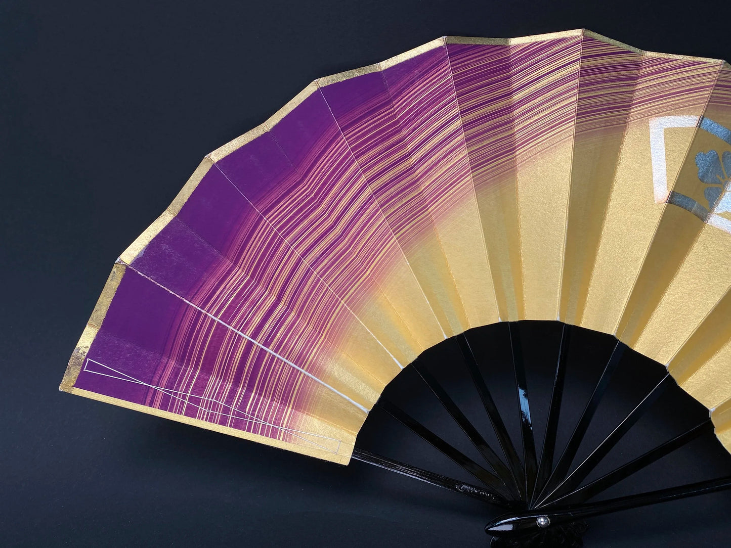 Japanese Lacquer Folding Fan: Traditional Sensu Dance Ougi, Mai Ogi - 11.5"