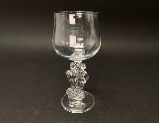Japanese wine Goblet with couple design Wine Glass, Mint Condition