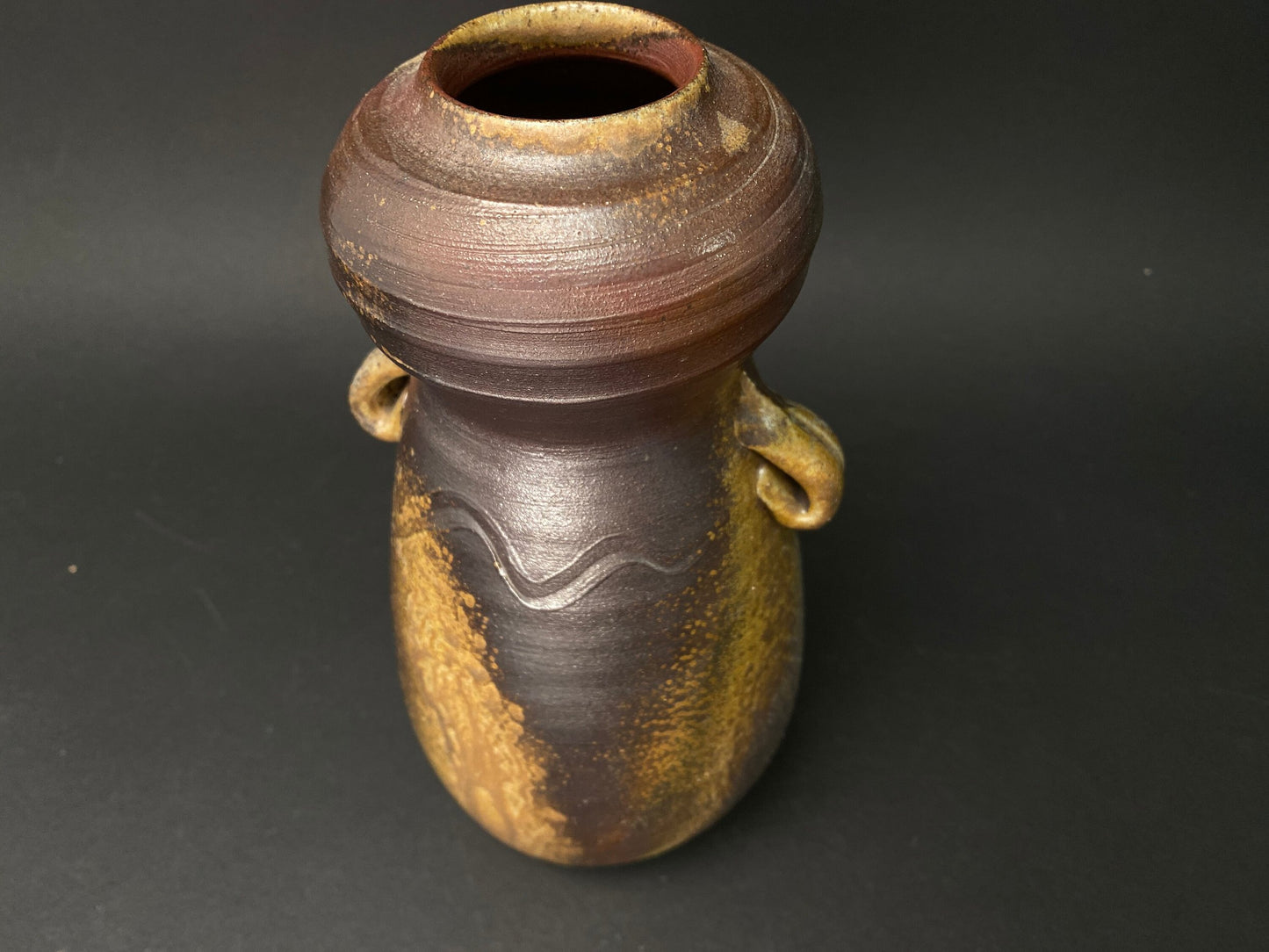 Bizen ware Ikebana Vase Pot H9" Japanese Cylinder Vase, Art Pottery, Flower Container, Tabel decor！