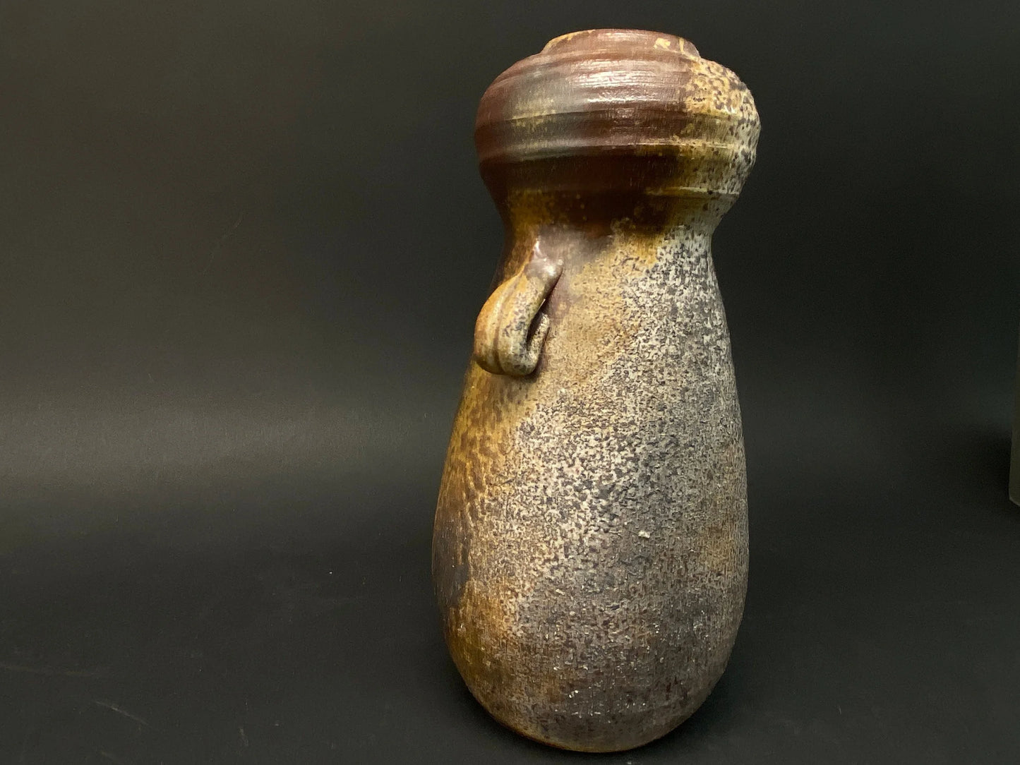Bizen ware Ikebana Vase Pot H9" Japanese Cylinder Vase, Art Pottery, Flower Container, Tabel decor！