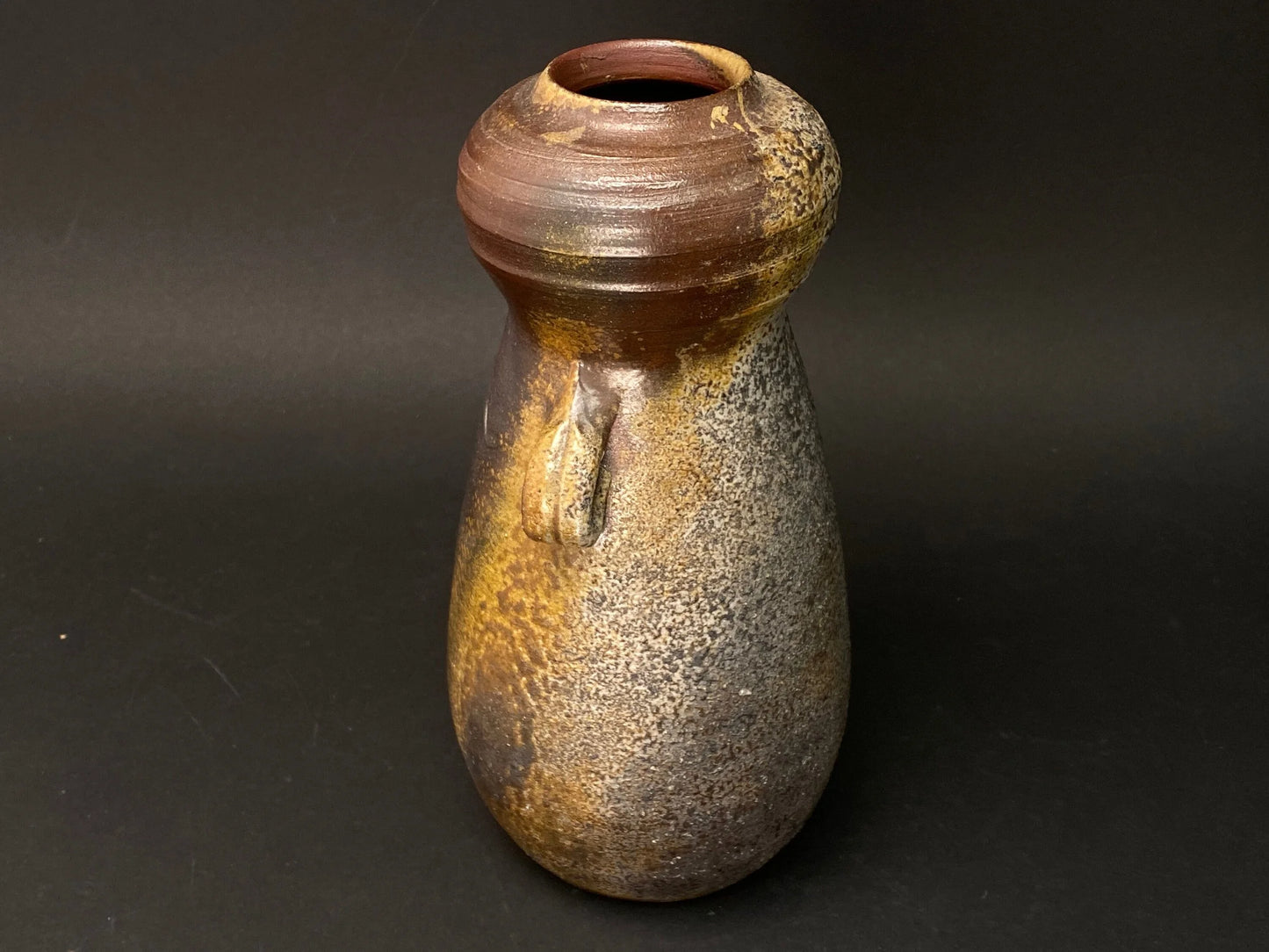 Bizen ware Ikebana Vase Pot H9" Japanese Cylinder Vase, Art Pottery, Flower Container, Tabel decor！
