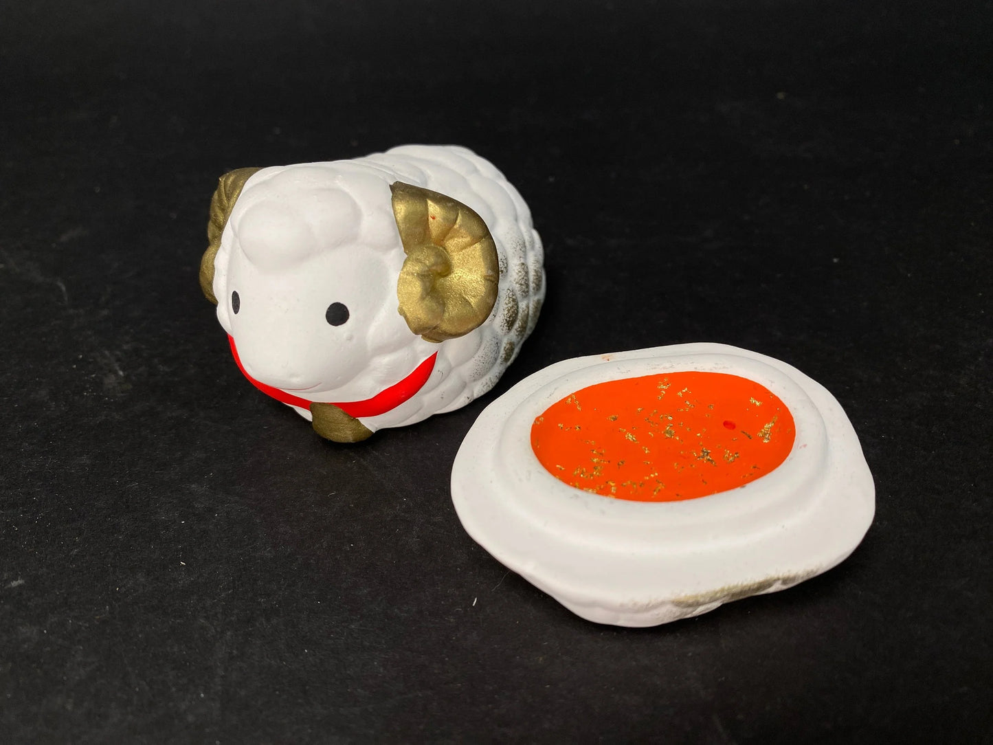 Japanese Zodiac Animal Kogo incense box, Rare incense container Banko Ware Zodiac Signs Tanko ware, Snake, Sheep, Dog &Ox