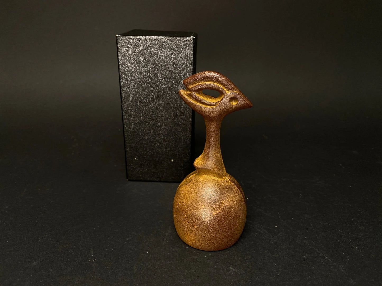 Nambu Casrt Iron handbell,Nanbu Tekki Handbell, with gift box, Bird Design, Rare Brown Color, old archaize, Japanese bronze bell, wind Chime