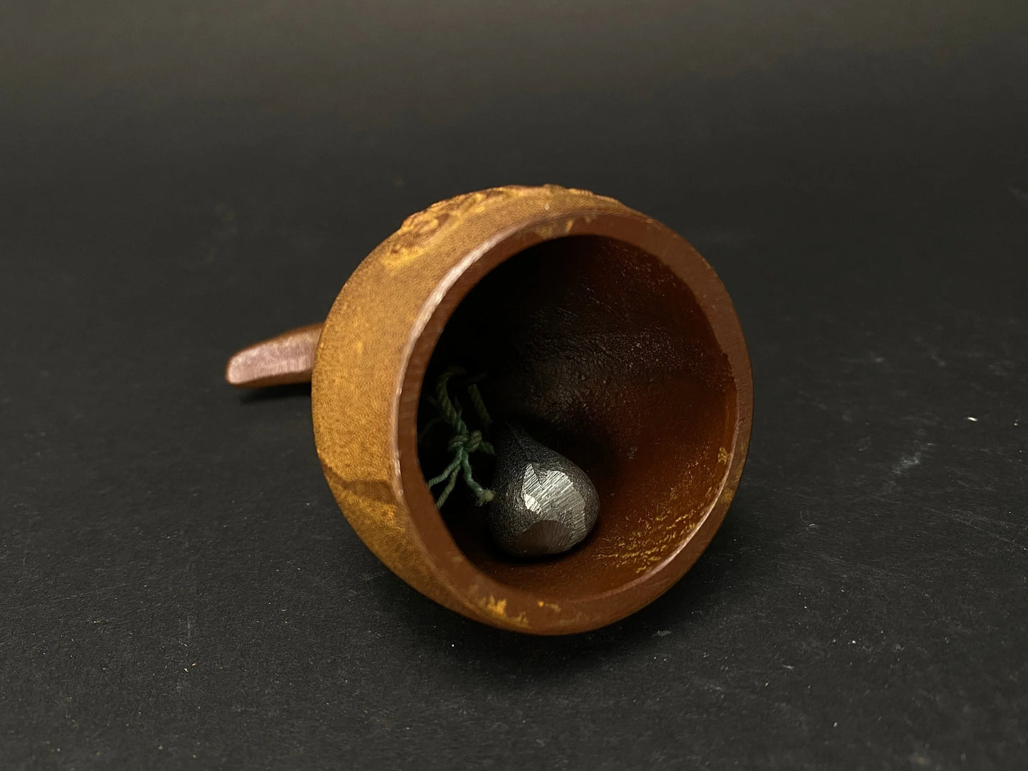 Nambu Casrt Iron handbell,Nanbu Tekki Handbell, with gift box, Bird Design, Rare Brown Color, old archaize, Japanese bronze bell, wind Chime