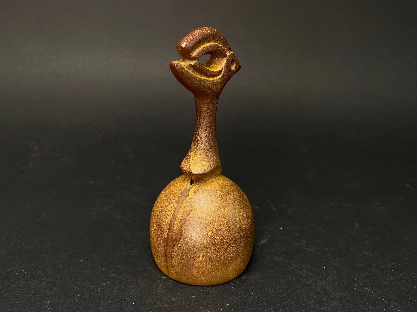Nambu Casrt Iron handbell,Nanbu Tekki Handbell, with gift box, Bird Design, Rare Brown Color, old archaize, Japanese bronze bell, wind Chime