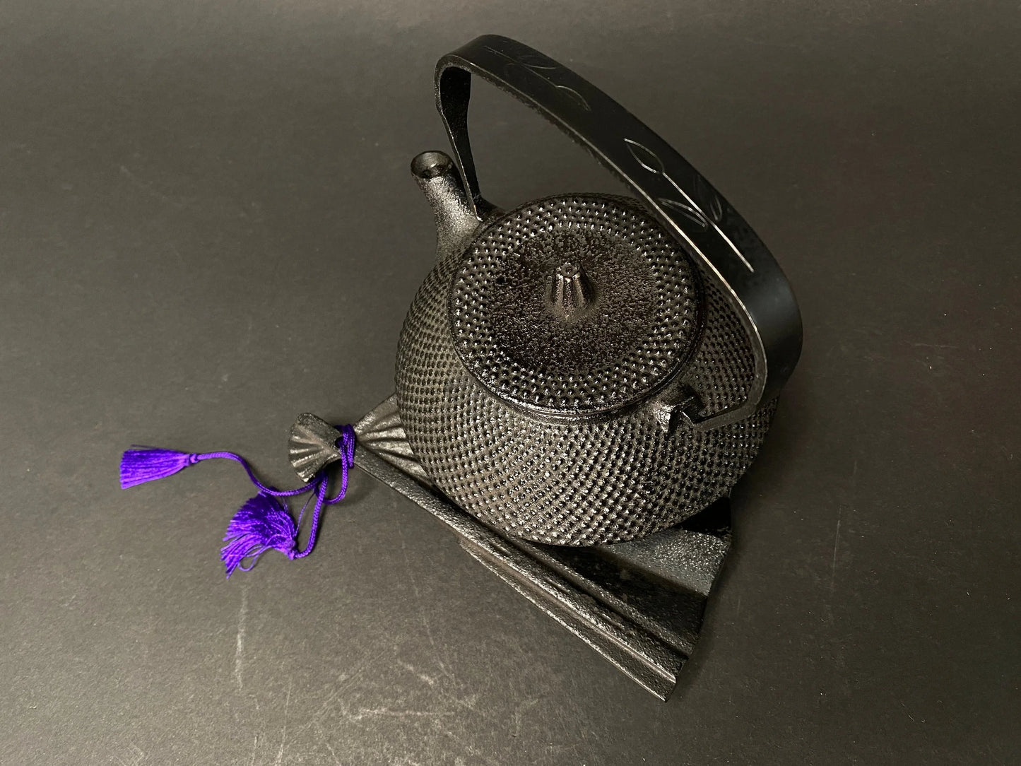 Japan Nanbu Tekki Cast iron TEA KETTLE set！Original Gift box, Fan pot mat, w/Infuser, Vintage Teapot, Japan Medium kettle