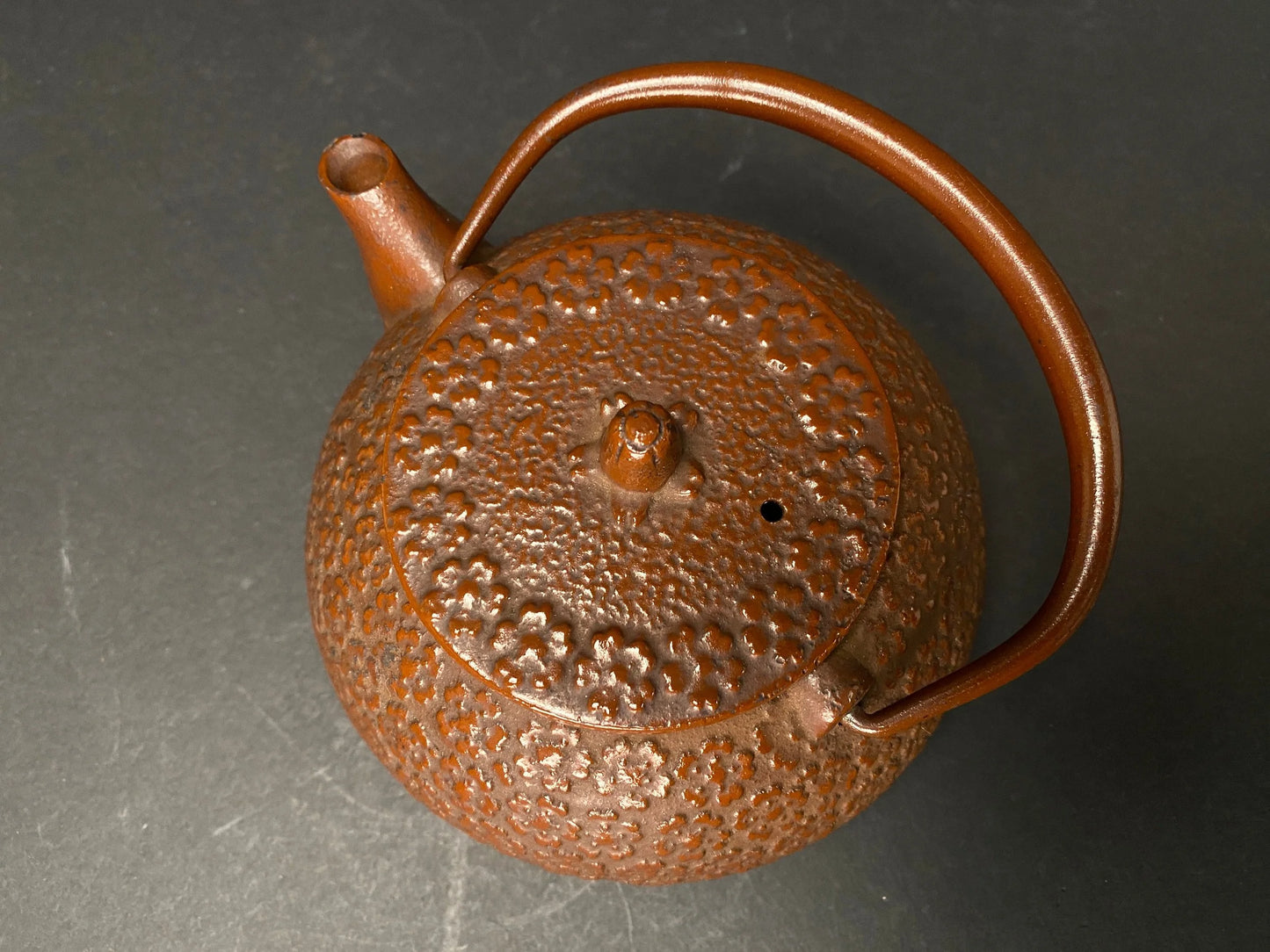 Rare Antique Tetsubin Teapot, Japanese Nanbu Tekki Iron Teapot, IWACHU w/infuer, Sakura 740ml, 25 oz w/Infuser, Tea Kettle