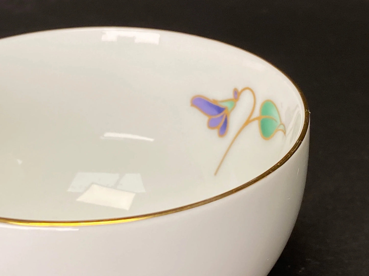 Teacup PAIR Kutani Yaki Ware, Lidded teacups, Yoshidaya style, couple cups, Floral Pattern Tea cup, Yellow Yunomi