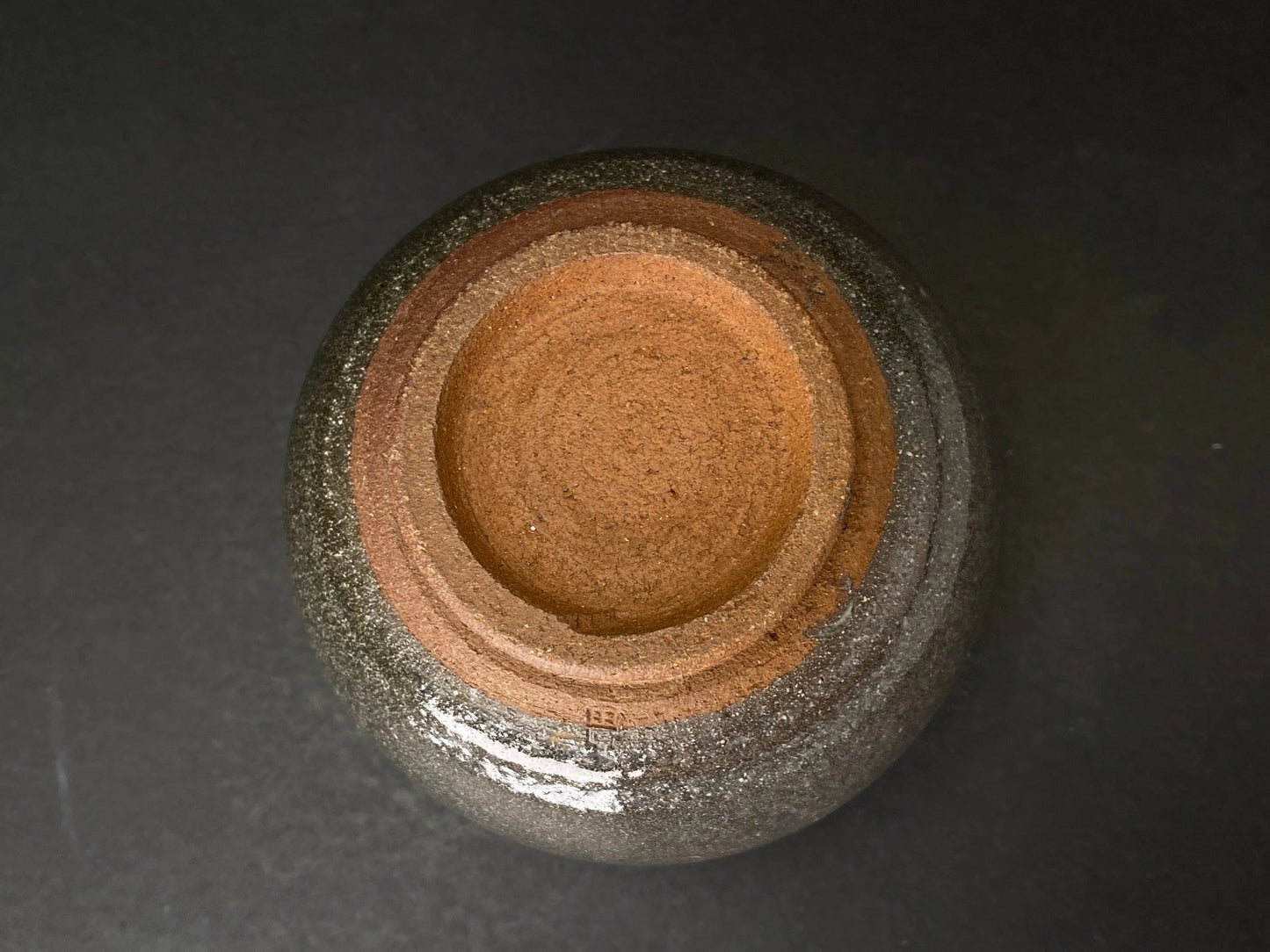 Tea Ceremony black chawan,Japanese kensui, tea bowl, Seto ware, with wooden co-box, brown