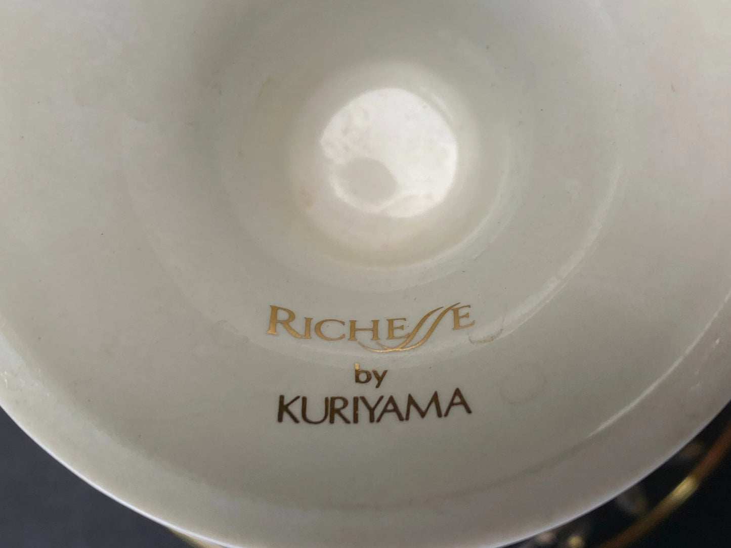 KURIYAMA Compote Bowl Ikebana Vase, Japanese RARE Glass & Ceramic bowl, W5" Flower Arrangement Vintage, White Glass goblet, Made in Japan