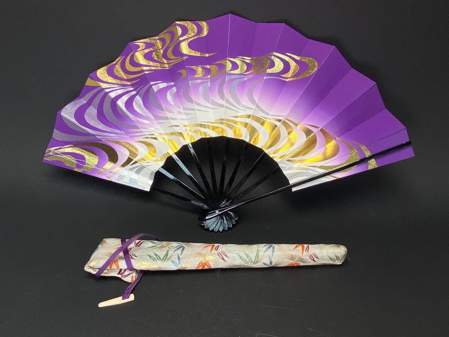Japan Folding Fan Traditional Sensu Dance Ougi, , Kimono Obi Clutch, Kimono Carry Bag, Mai Ogi Sensu, Japanese Kashi Paper, Vtg Hand Fan,