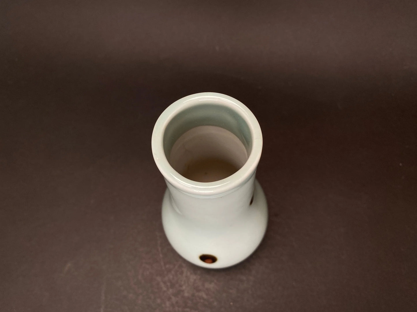 Nippon Miniature Ceramic Greenish white Vase, Minimalist Pottery, Japanese slim container
