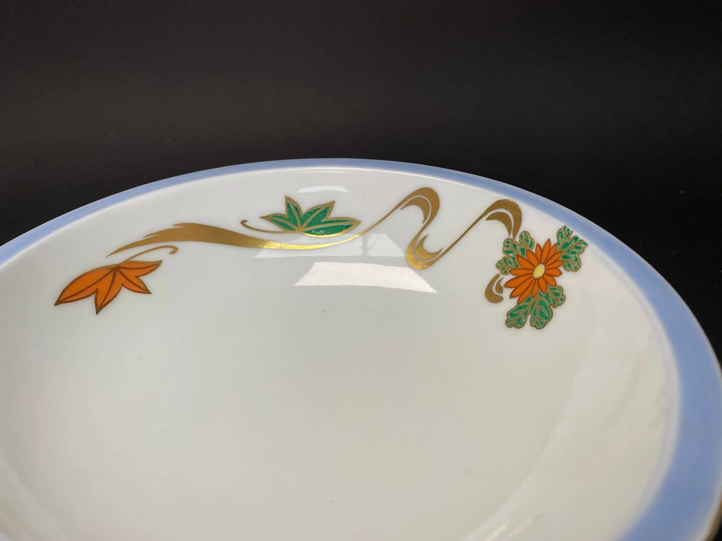 Japanese Giyaman Style High Base Bowl set of 2, W7" Flower Arrangement Vintage, White ikebana vase