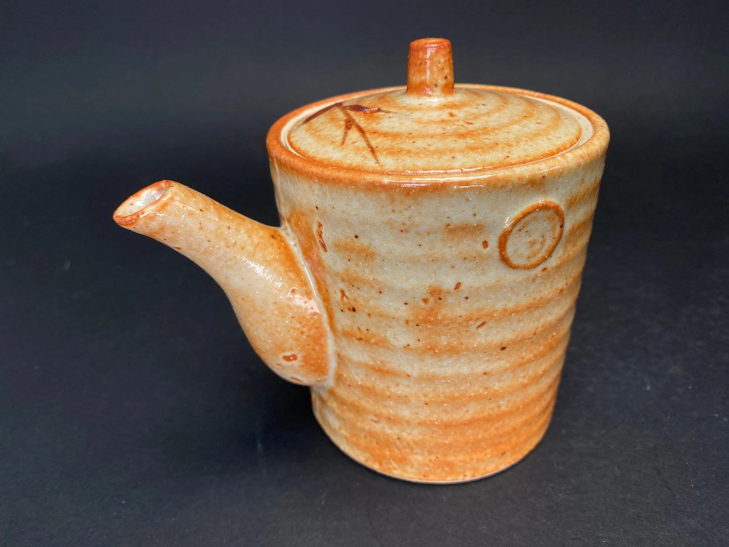 Shigaraki Yaki Tea Cup Set: Japanese Pottery Yunomi with Bamboo Mat, Japanese matcha teacup with mat