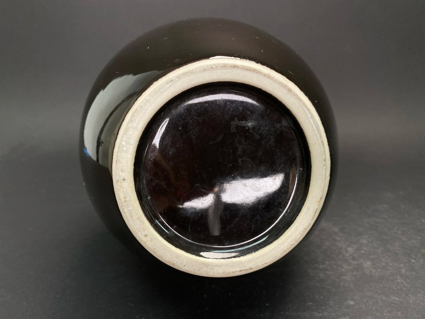 Japanese Vintage Black Vase 10in Tall, Made in Japan, Beautiful Two Handles, Gloss black Vase