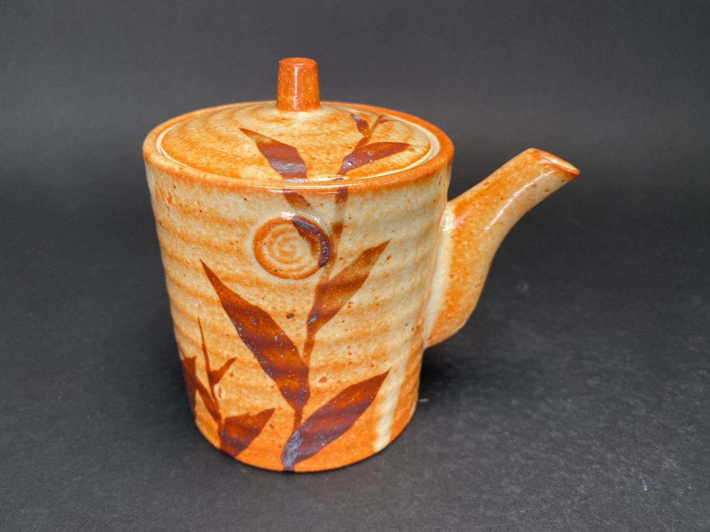 Shigaraki Yaki Tea Cup Set: Japanese Pottery Yunomi with Bamboo Mat, Japanese matcha teacup with mat