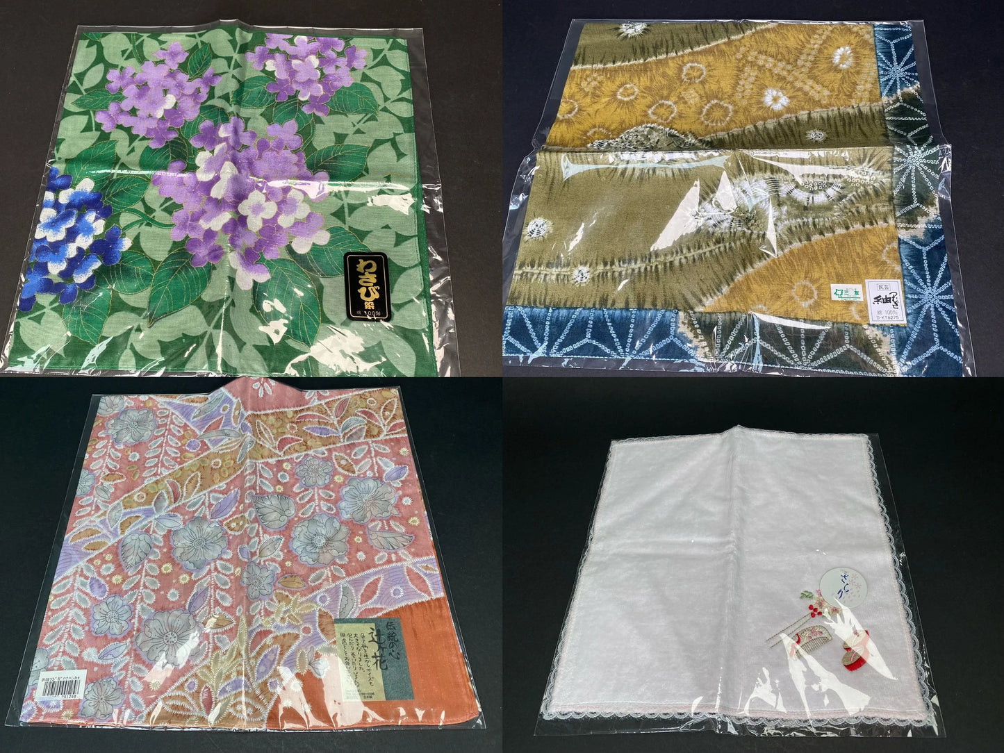 Fukusa Cotton Japan square Kerchief & Bag, High-Class Cloth Kimono Fabric, towel, NEW Open Box, Hyakunin Isshu Karuta pattern