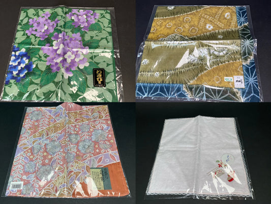 Fukusa Cotton Japan square Kerchief & Bag, High-Class Cloth Kimono Fabric, towel, NEW Open Box, Hyakunin Isshu Karuta pattern