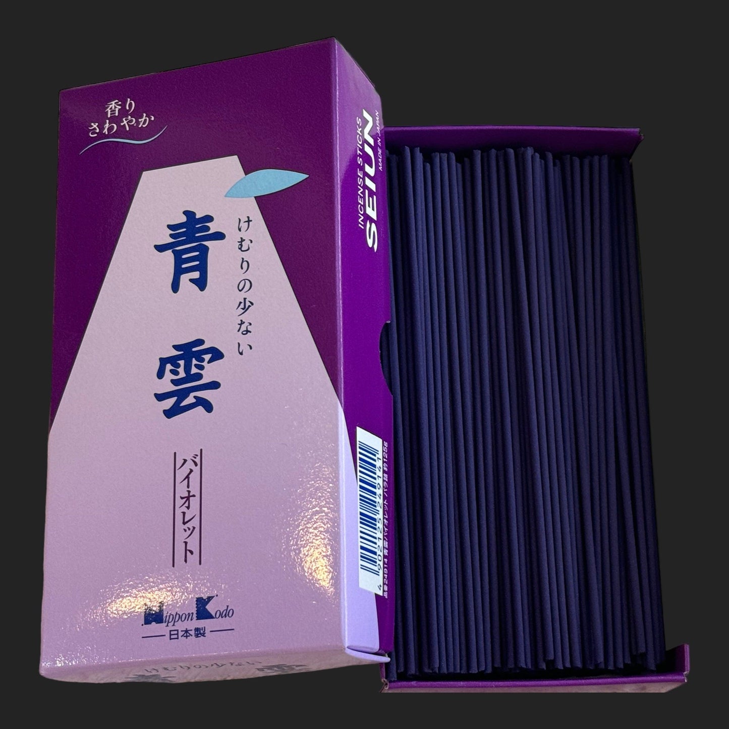 High Quality Incense sticks Seiun, Japanese incense Nippon Kodo, violet Box, NEW, Japan Local Version