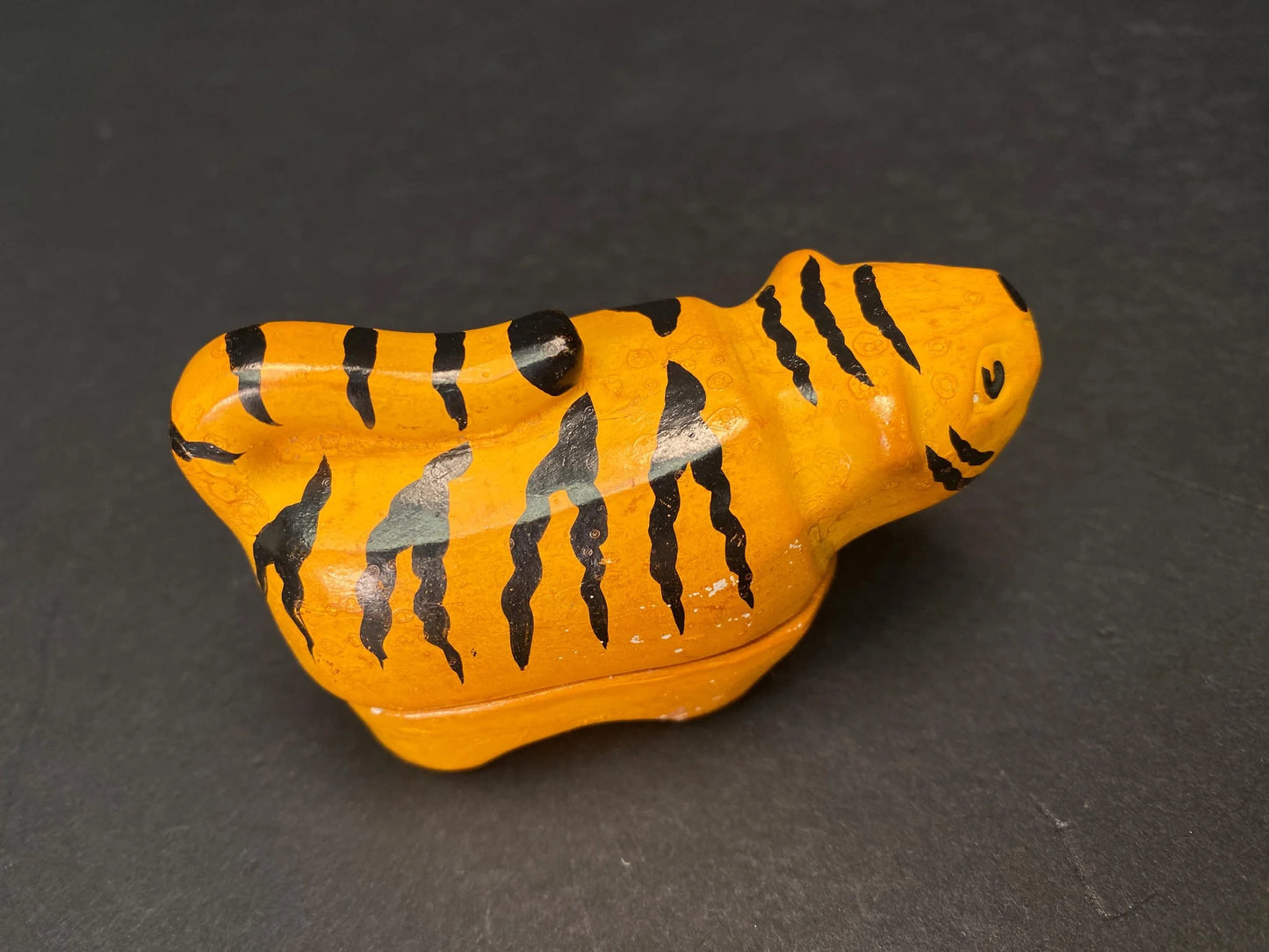Japanese Zodiac Tiger rare vintage incense container, Zodiac Signs, Nippon Handmade Incense Box, tiger Ornament