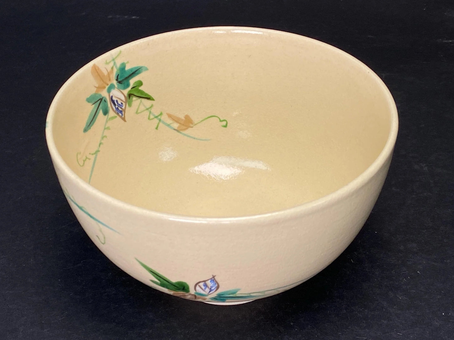 Nippon Kyo yaki ware Chawan Matcha Tea bowl：made by Kosen, Pattern Inside and outside the bowl, tea ceremony