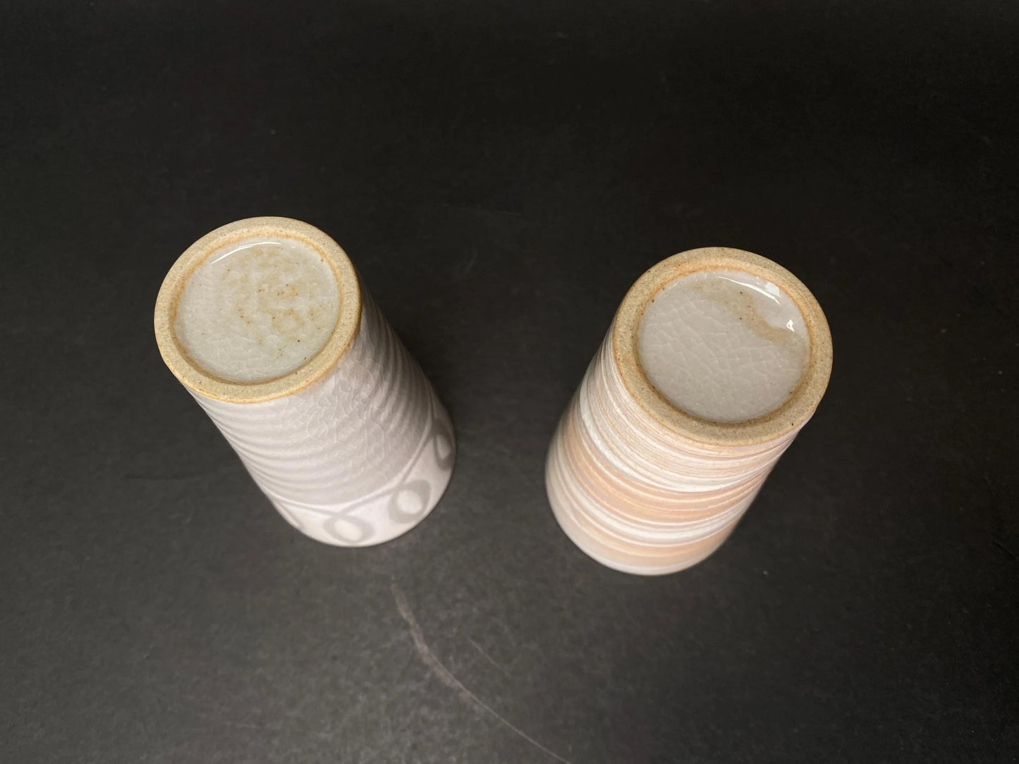 Japanese Handmade Ceramic Cups Wave Pattern Pair