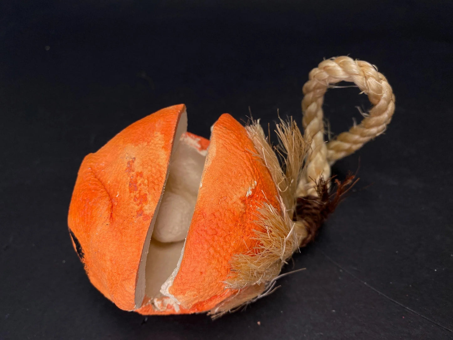 Japanese Clay Bell Vtg Dorei, Halloween, demon clay bell,  Vtg Karura Karasu Tengu Yokai Pottery, Lucky Charm