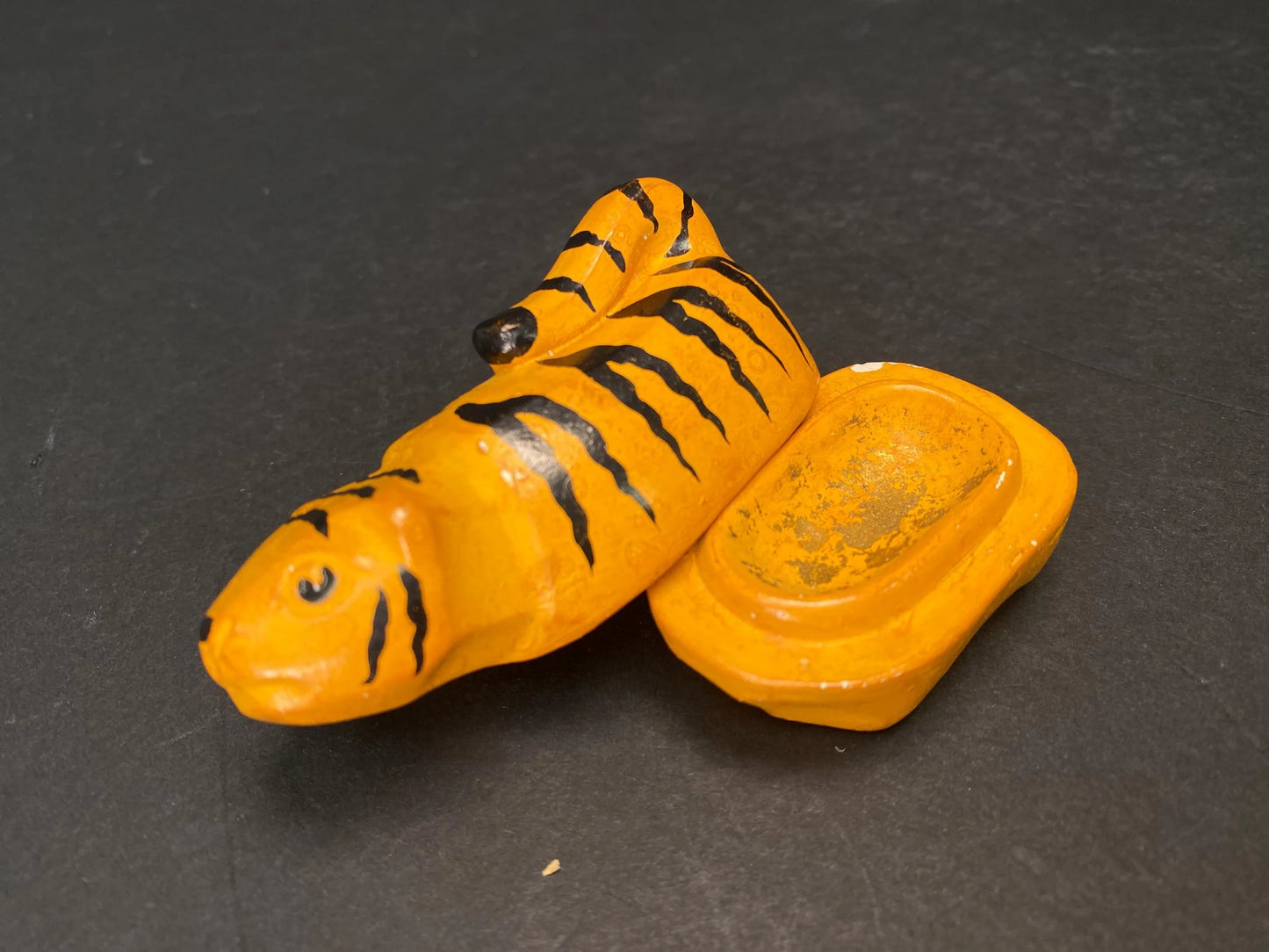 Japanese Zodiac Tiger rare vintage incense container, Zodiac Signs, Nippon Handmade Incense Box, tiger Ornament